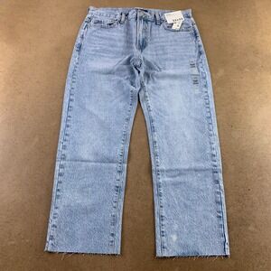 Aero Men's 32 X 32 Light Wash Non Stretch Denim Relaxed Taper Raw Hem Jeans NWT